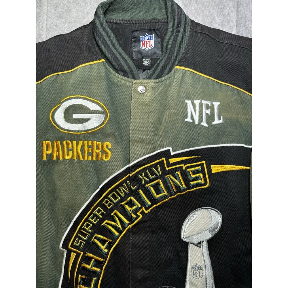Green Bay Packers Super Bowl XLV Champions jacket NFL 3XL - Dry cleaned Recently